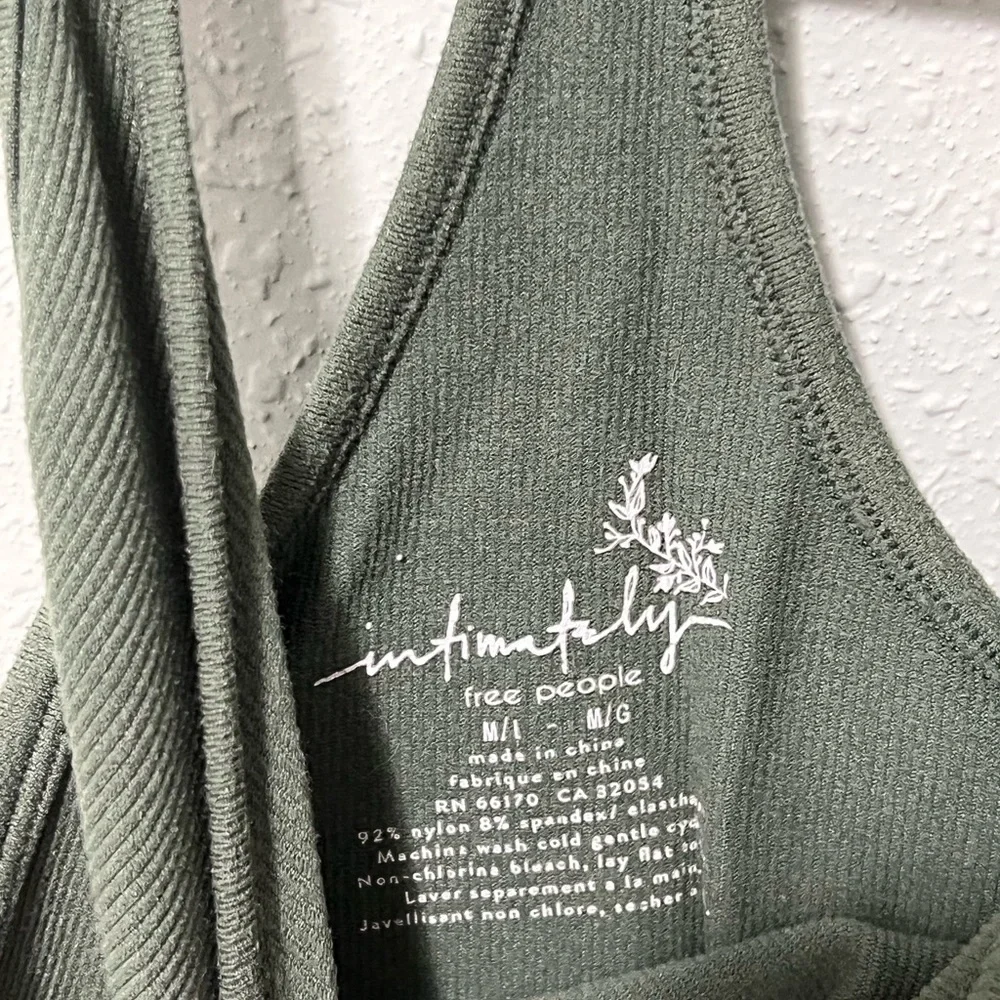 Free People Green Sleeveless Women's Top Bralette Tank